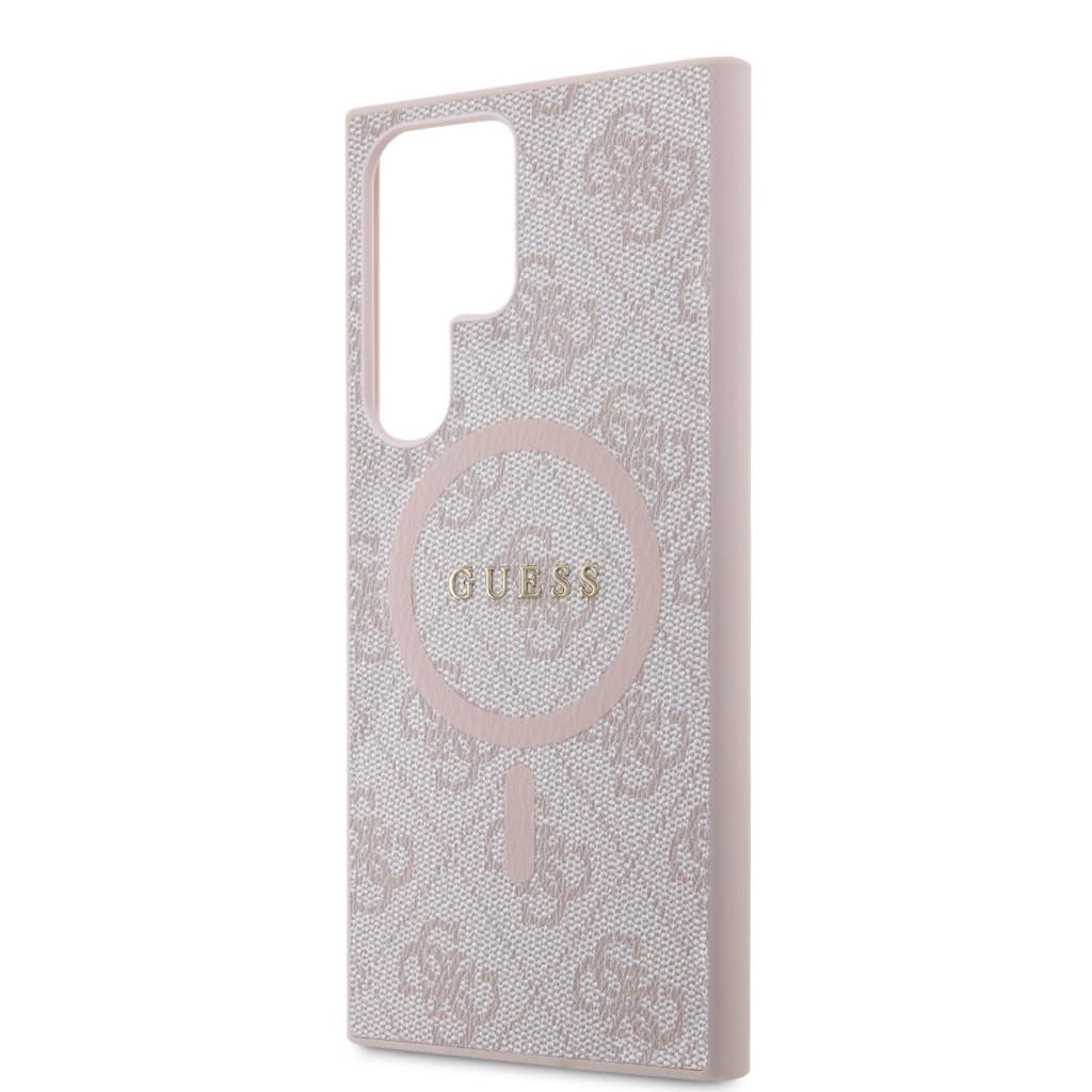 Guess PU Leather 4G Colored Ring MagSafe Zadní Kryt pro Samsung Galaxy S24 Ultra Pink - náhled 5