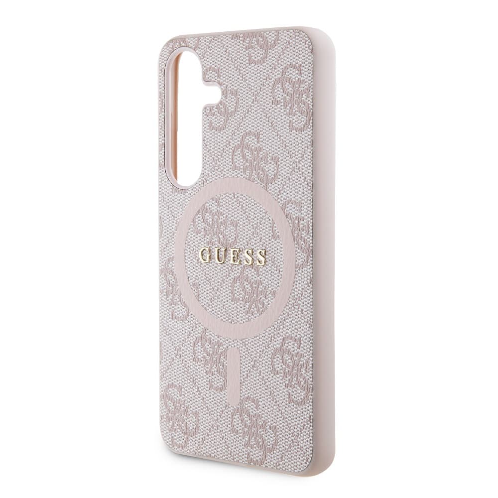 Guess PU Leather 4G Colored Ring MagSafe Zadní Kryt pro Samsung Galaxy S24 Pink - náhled 5