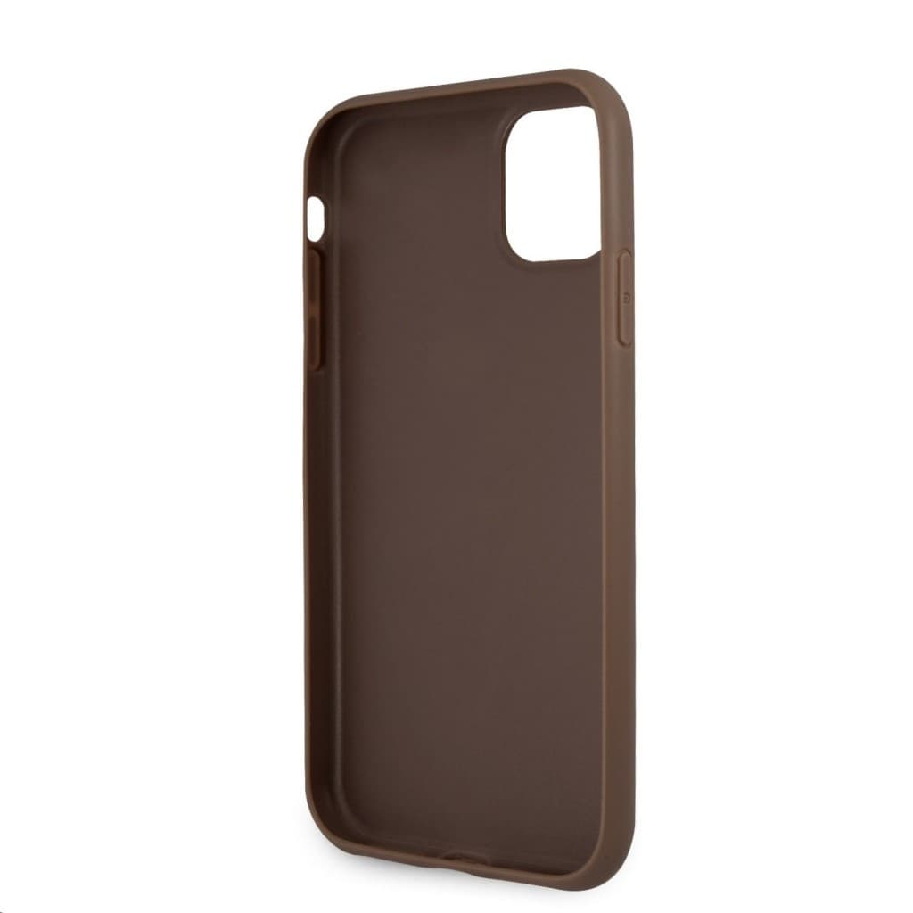 Guess PU 4G Metal Logo Zadní Kryt pro iPhone 11 Brown - náhled 5