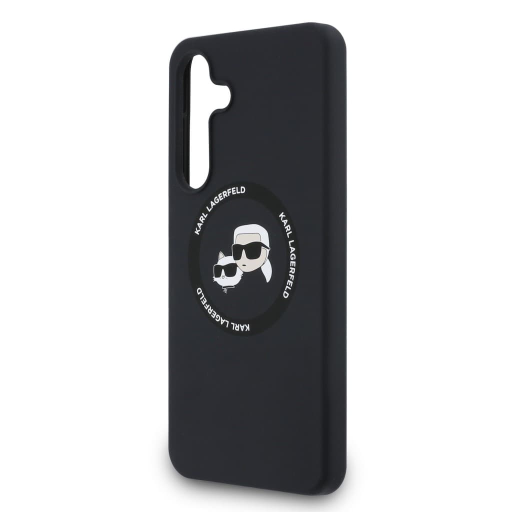 Zadní kryt Karl Lagerfeld Liquid Silicone K&amp;CH Heads MagSafe pro Samsung Galaxy S25 FE Black - náhled 5