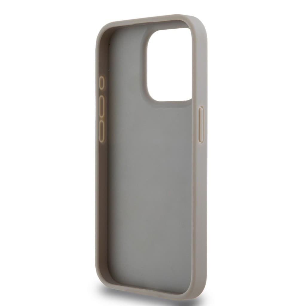 Zadní Kryt DKNY PU Leather Repeat Pattern Tonal Stripe na iPhone 14 Pro Beige - náhled 5