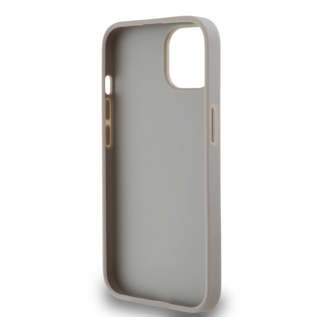 Zadní Kryt DKNY PU Leather Checkered Pattern and Stripe na iPhone 15 Beige - náhled 5