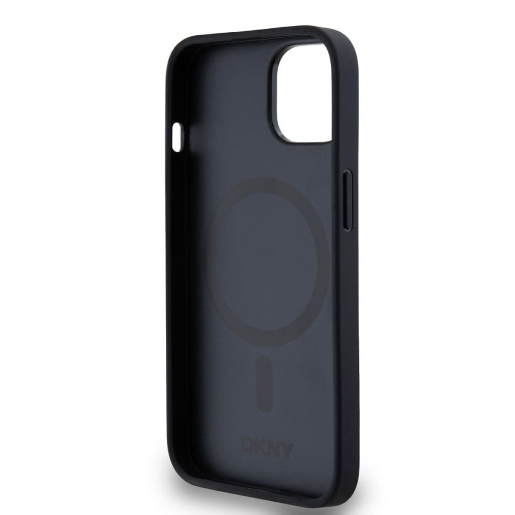 Zadní Kryt DKNY PU Leather Repeat Pattern Bottom Stripe MagSafe pro iPhone 13 černý - náhled 5