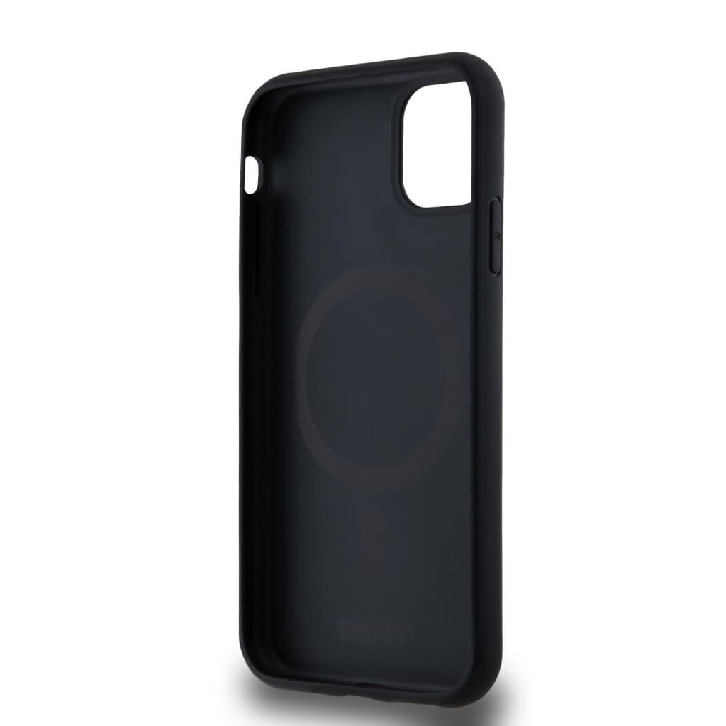 Zadní Kryt DKNY PU Leather Repeat Pattern Bottom Stripe MagSafe pro iPhone 11 černý - náhled 5