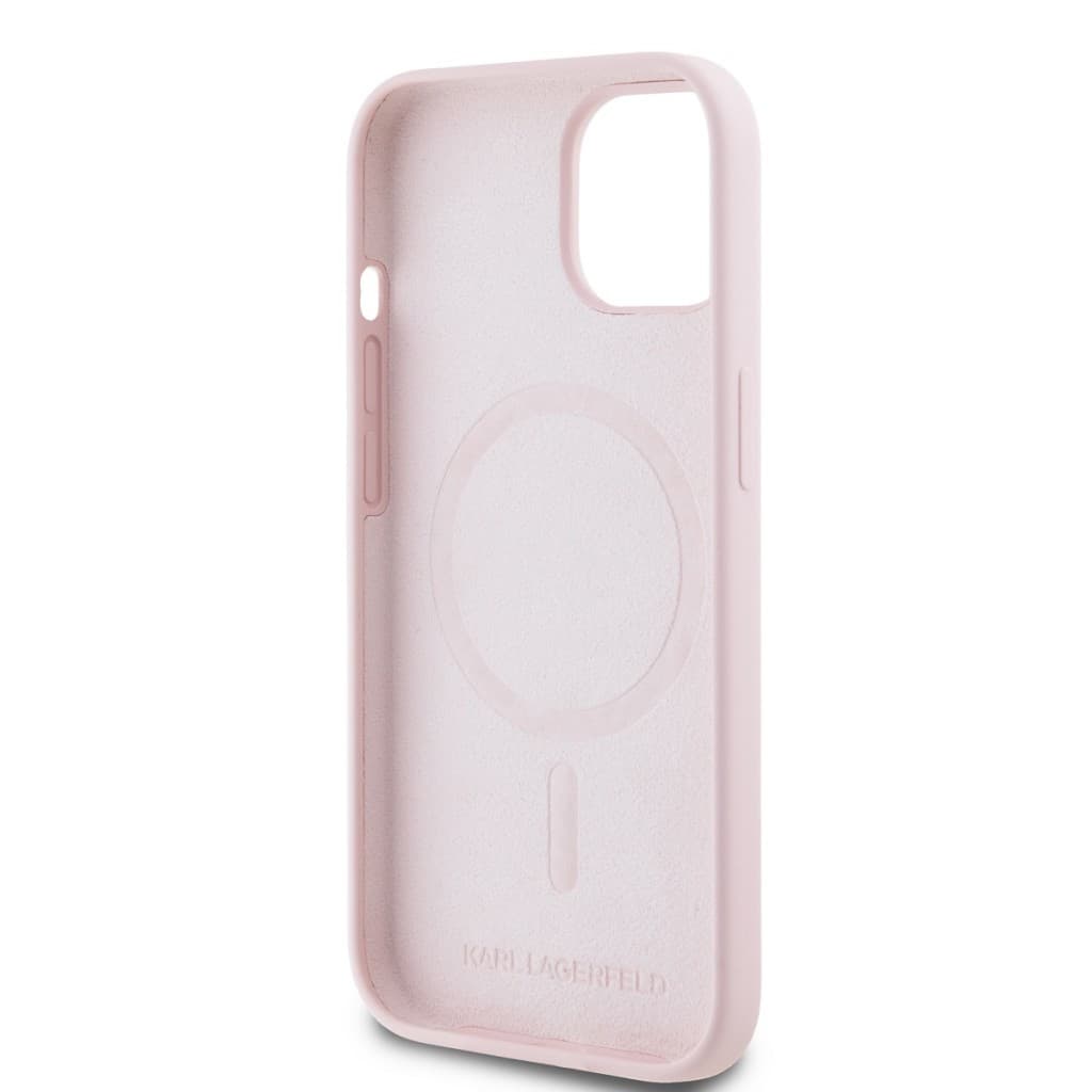 Karl Lagerfeld Liquid Silicone Karl and Choupette Magsafe Zadní Kryt pro iPhone 15 Pink - náhled 5