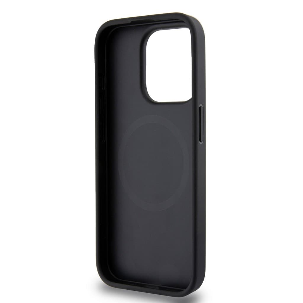 Zadní Kryt DKNY PU Leather Silver Metal Logo Magsafe pro iPhone 15 Pro Max šedý - náhled 5