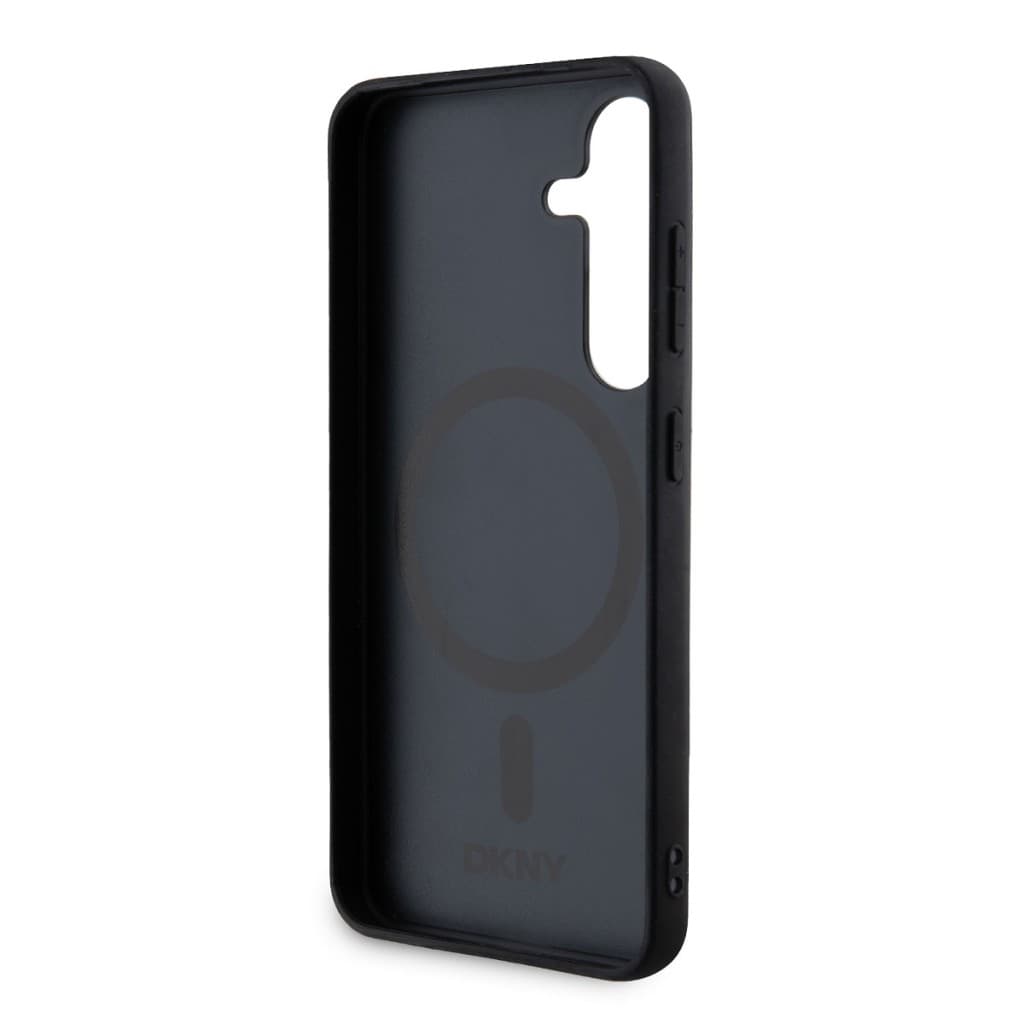 Zadní Kryt DKNY PU Leather Repeat Pattern Stack Logo Magsafe pro Samsung Galaxy S24+ černý - náhled 5