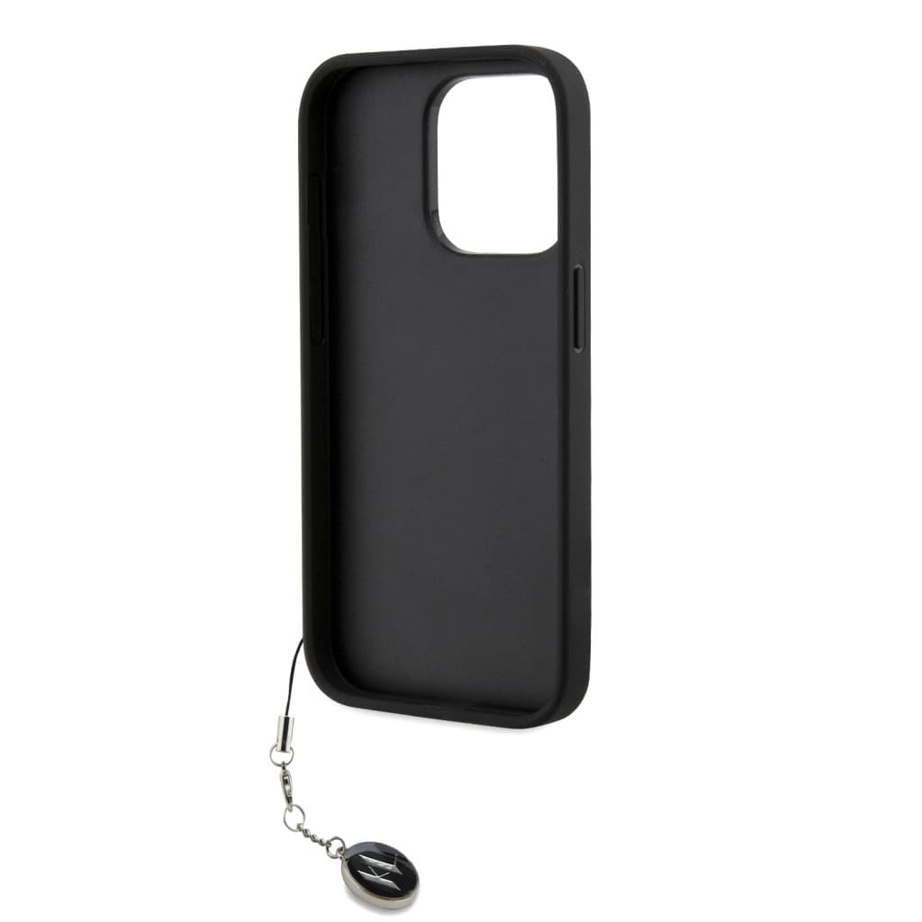 Karl Lagerfeld PU Saffiano Rhinestone Charm Zadní Kryt pro iPhone 15 Pro Black - náhled 5
