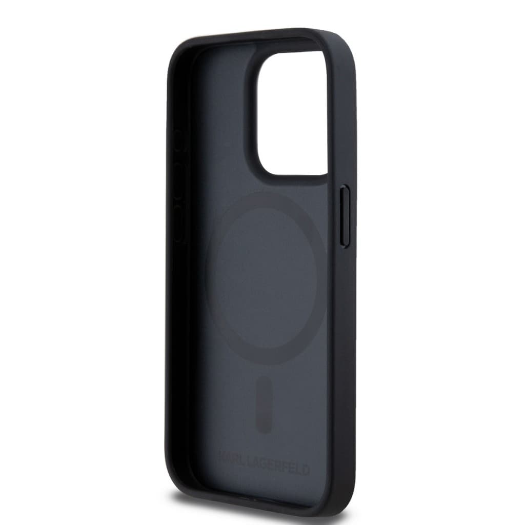 Karl Lagerfeld PU Karl Heads Pattern Magsafe Zadní Kryt pro iPhone 15 Pro Max Black - náhled 5