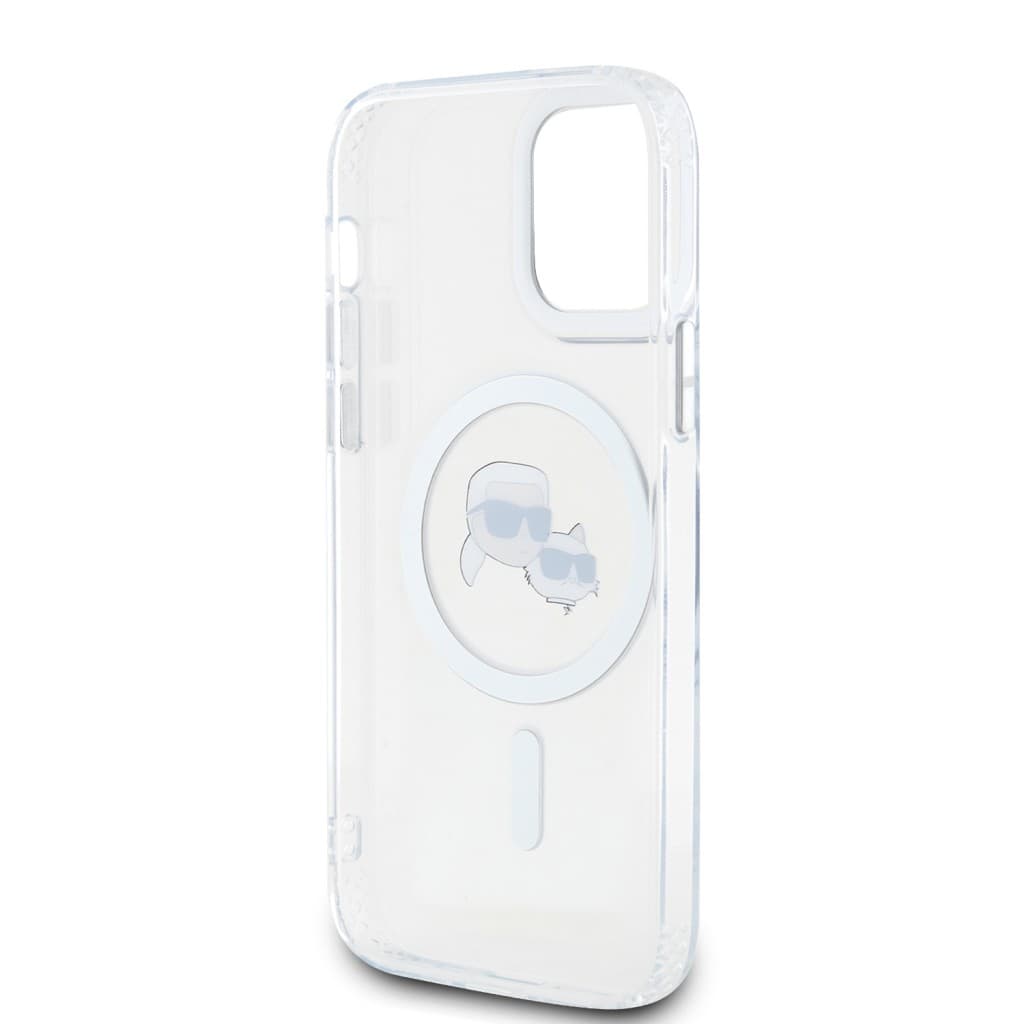 Karl Lagerfeld IML K&amp;CH Heads Metal Frame MagSafe Zadní Kryt pro iPhone 12/12 Pro Transparent - náhled 5