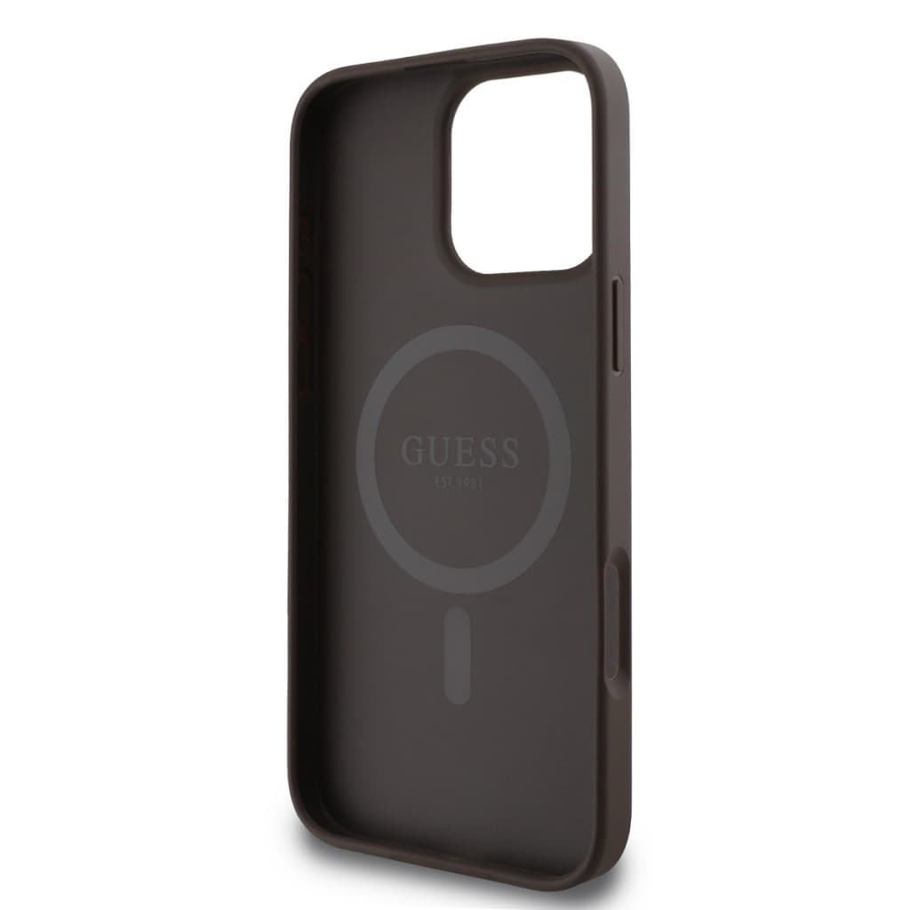 Zadní kryt Guess PU Leather 4G Colored Ring MagSafe pro iPhone 16 Pro Max Brown - náhled 5