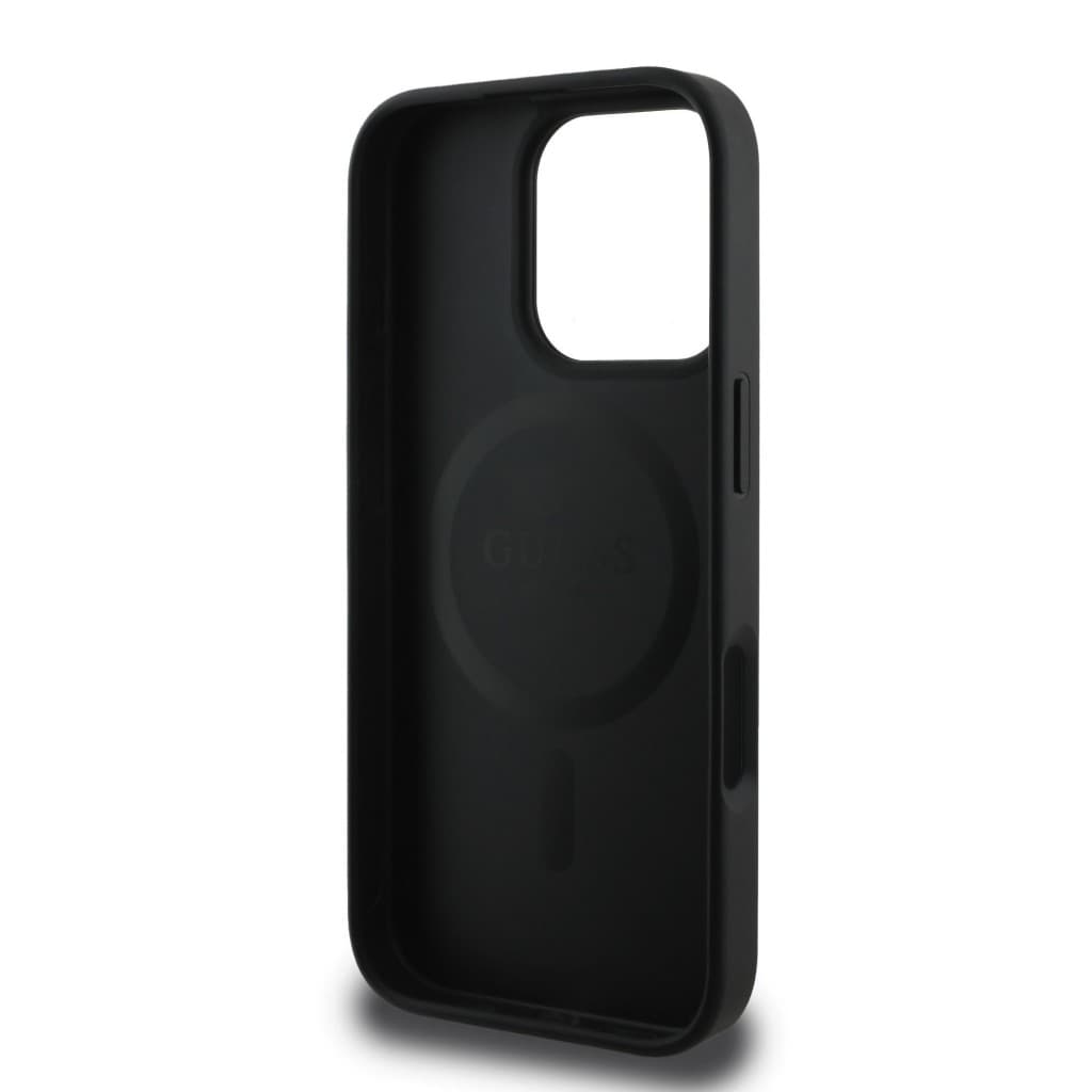 Zadní kryt Guess PU Leather 4G Colored Ring MagSafe pro iPhone 16 Pro Black - náhled 5