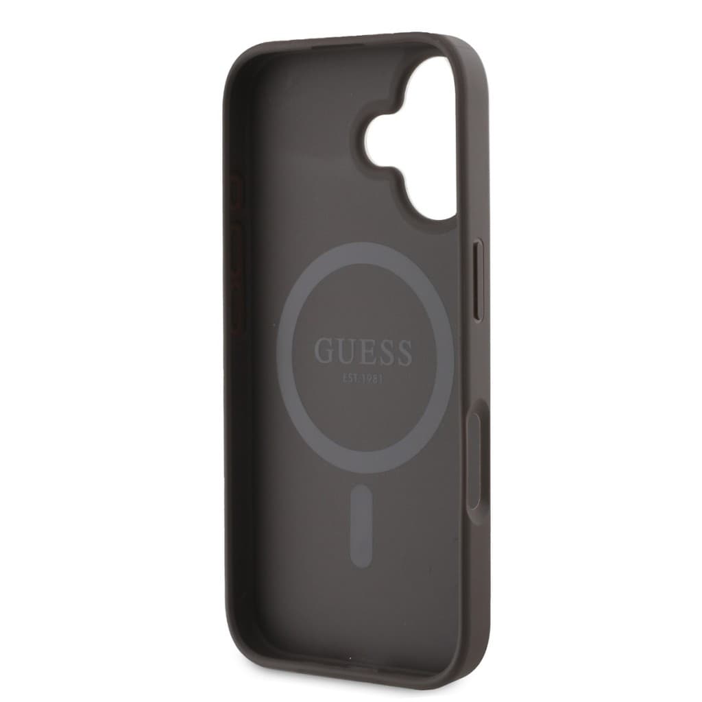 Zadní kryt Guess PU Leather 4G Colored Ring MagSafe pro iPhone 16 Brown - náhled 5