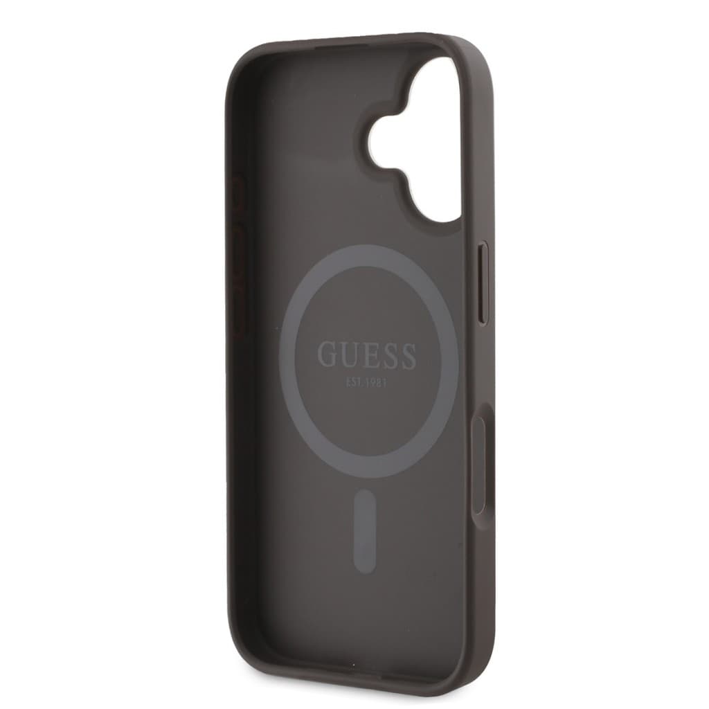 Zadní kryt Guess PU 4G Peony MagSafe pro iPhone 16 Brown - náhled 5