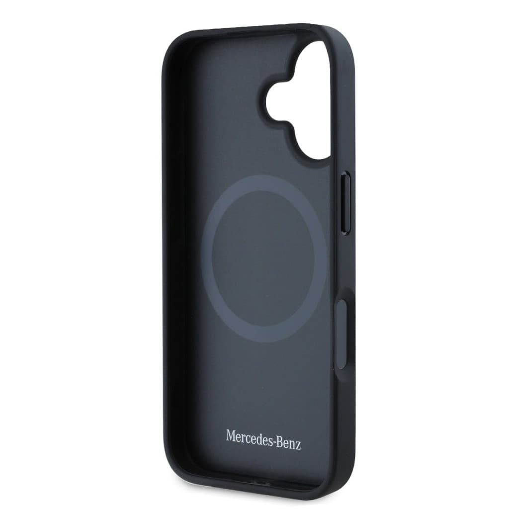 Zadní kryt Mercedes Smooth Leather MagSafe pro iPhone 16 Plus Black - náhled 5