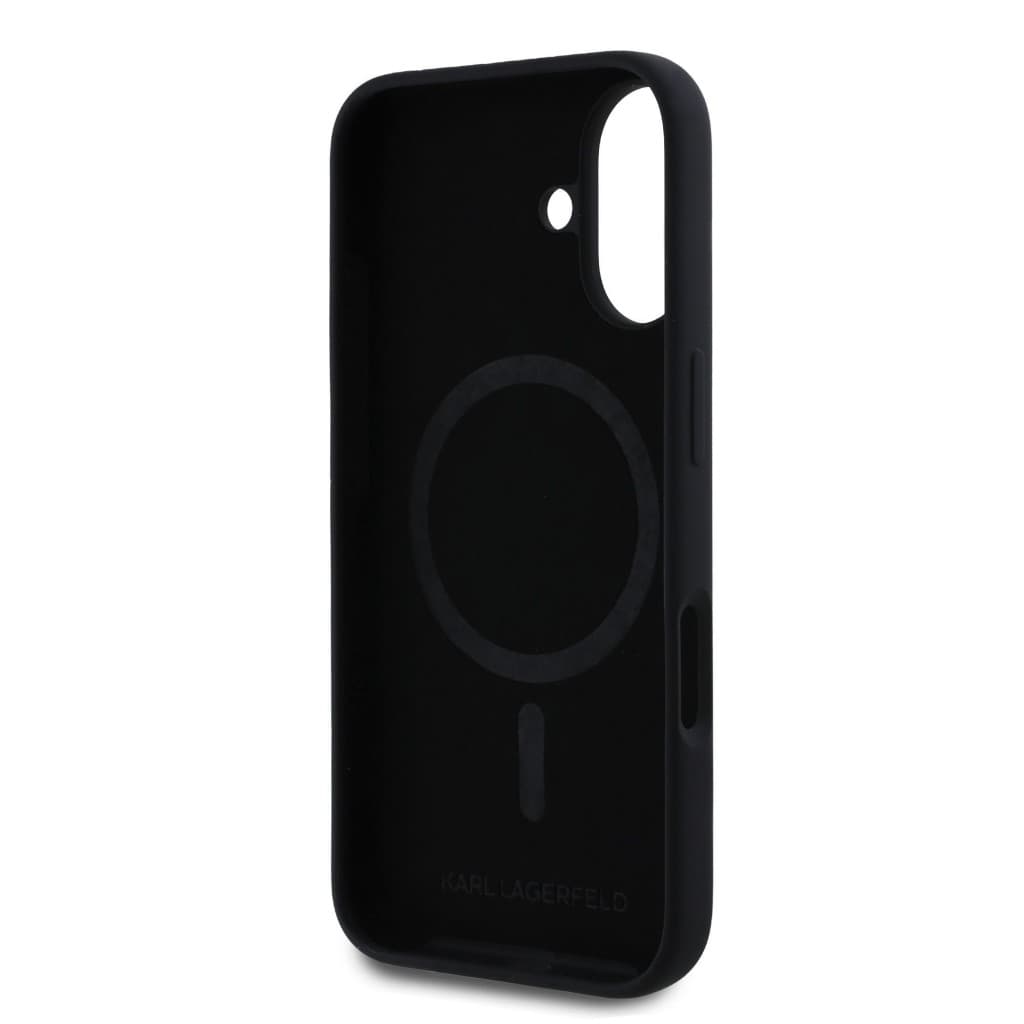Zadní kryt Karl Lagerfeld Liquid Silicone Karl and Choupette MagSafe pro iPhone 16 Black - náhled 5