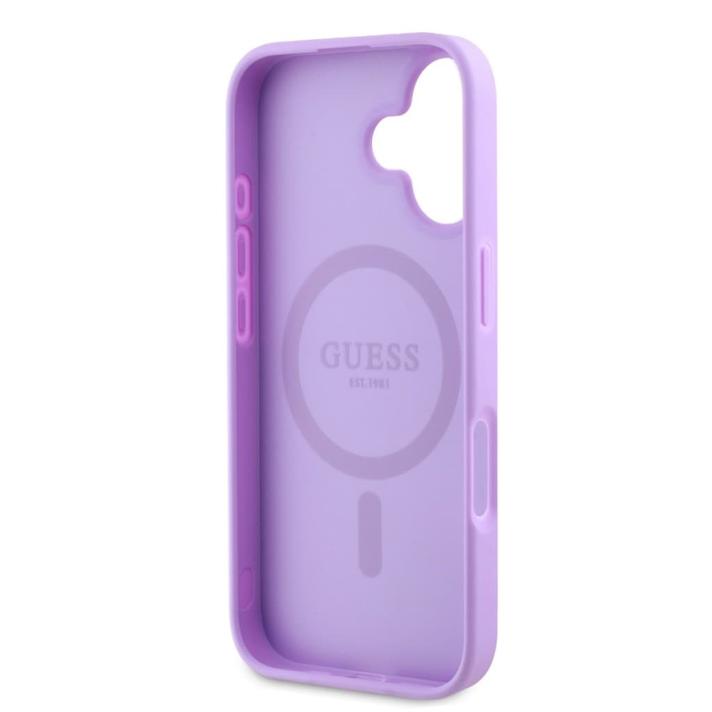 Zadní kryt Guess PU Grained Classic Logo MagSafe pro iPhone 16 Purple - náhled 5