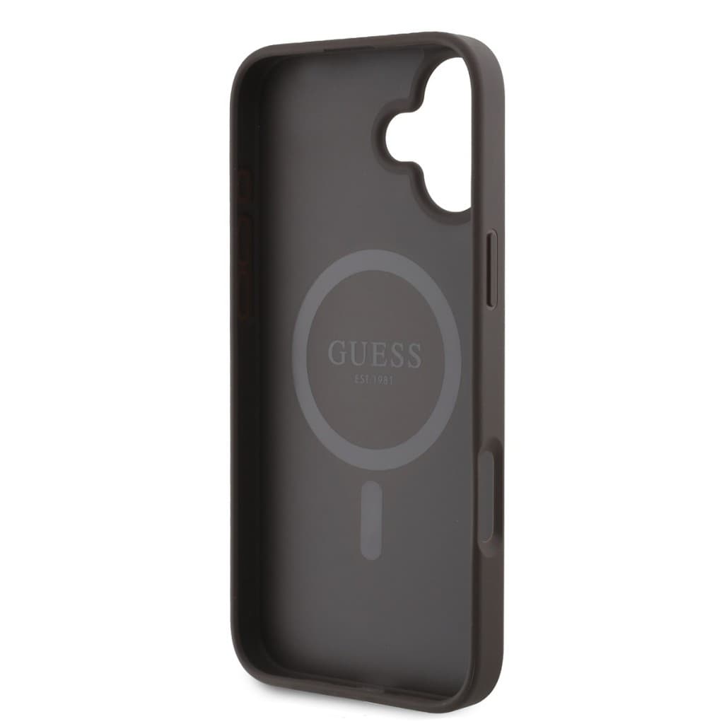 Zadní kryt Guess PU Leather 4G Big Love Logo MagSafe pro iPhone 16 Brown - náhled 5