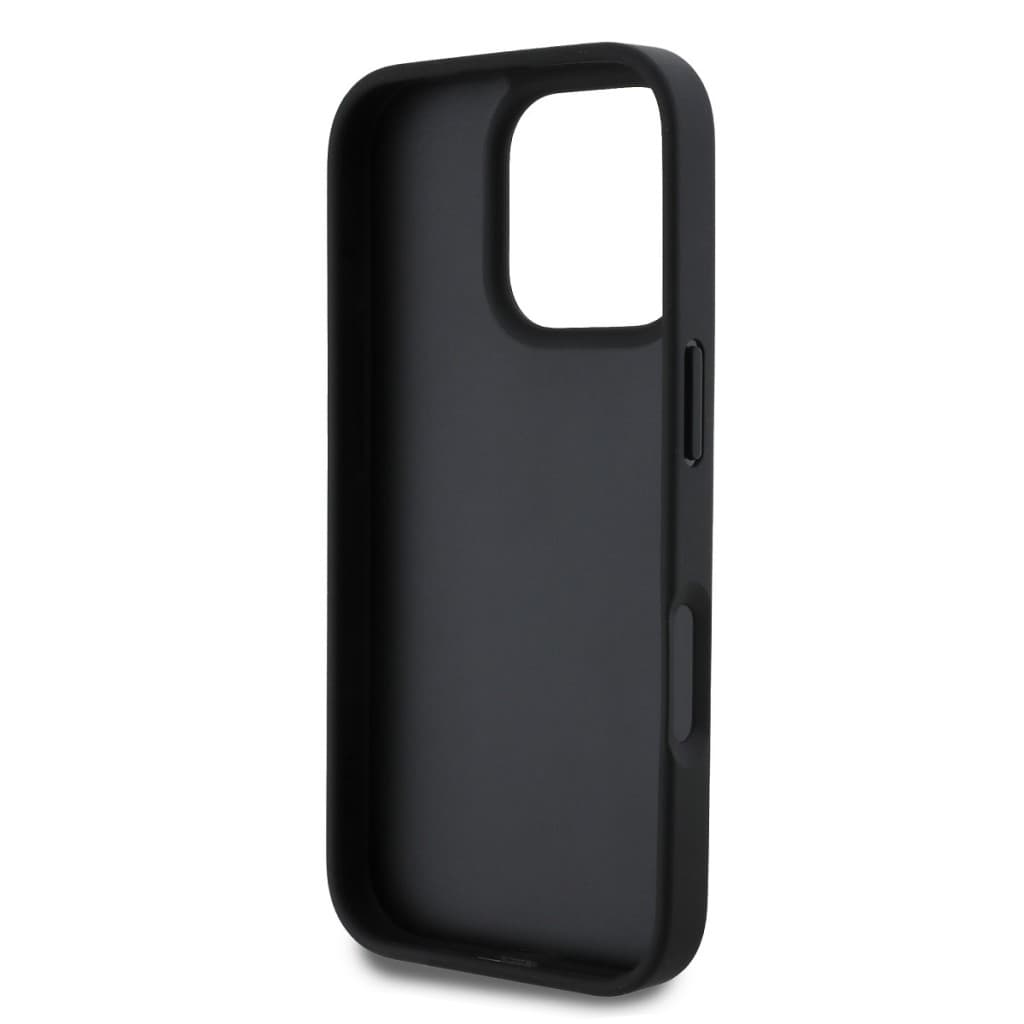Originální zadní kryt Guess PU 4G Strass Triangle Metal Logo pro iPhone 16 Pro Max Black - náhled 5