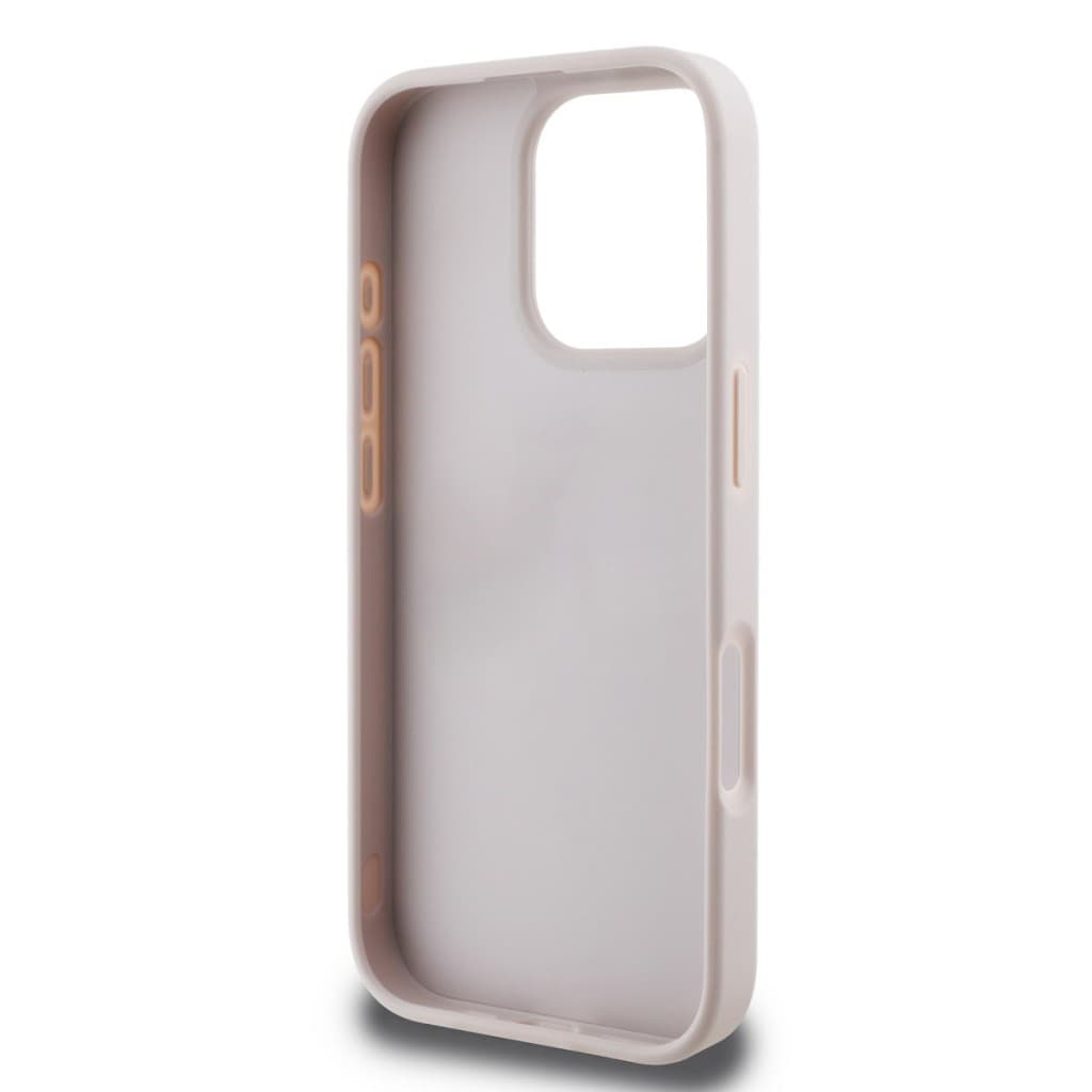 Originální zadní kryt Guess PU 4G Strass Triangle Metal Logo pro iPhone 16 Pro Pink - náhled 5