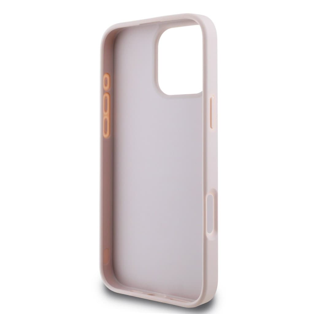 Originální zadní kryt Guess PU 4G Metal Logo pro iPhone 16 Pro Pink - náhled 5