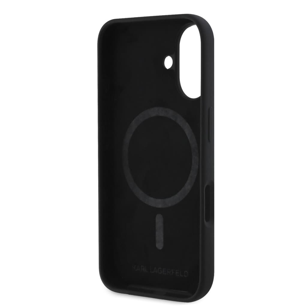 Zadní kryt Karl Lagerfeld Liquid Silicone K&amp;CH Heads MagSafe pro iPhone 16 Black - náhled 5