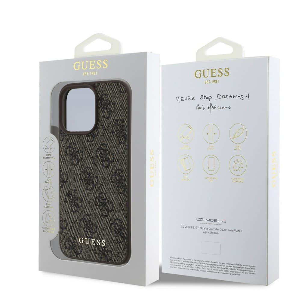 Zadní kryt Guess 4G Charm pro iPhone 16 Pro Max Tone on Tone Brown - náhled 5