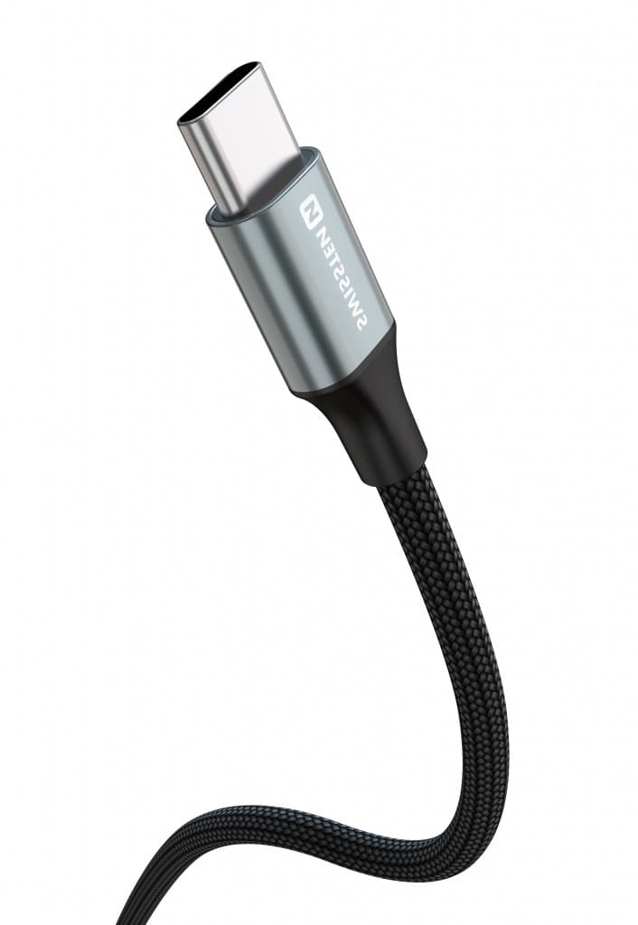 Datový kabel Swissten Textile II USB-C - USB-C 1,5 m černý - náhled 5