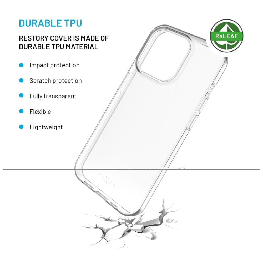 TPU gelový kryt FIXED ReStory AntiUV pro Apple iPhone 15 Pro, čiré - náhled 5