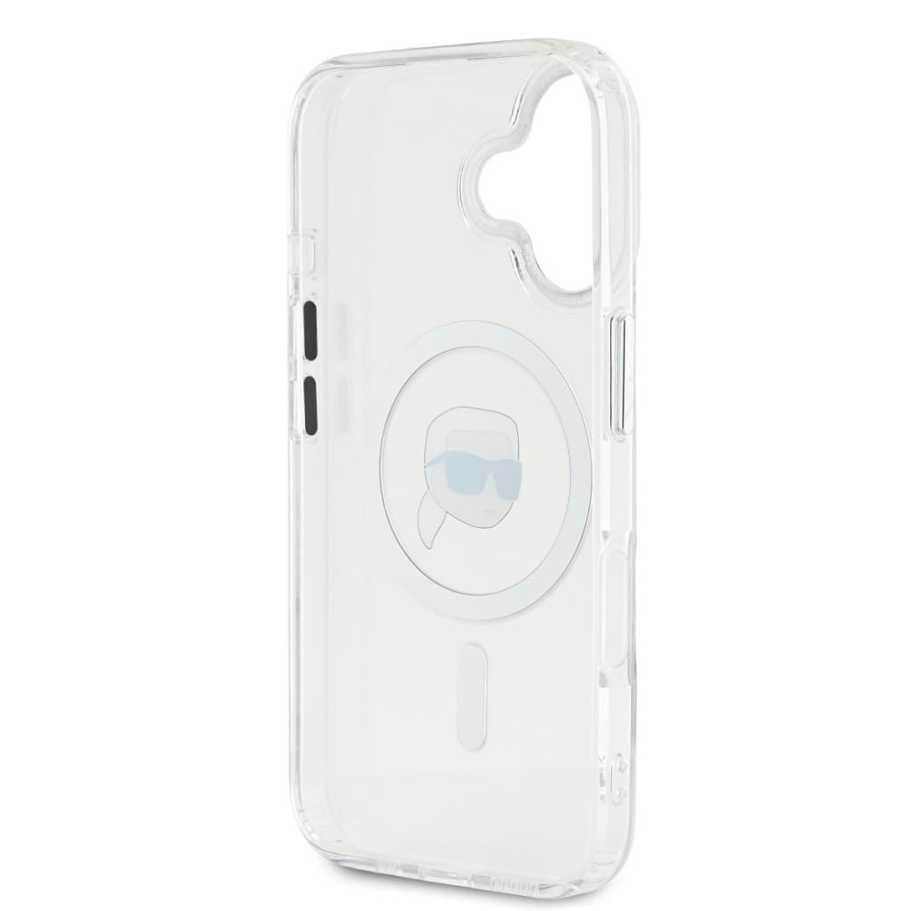 Zadní kryt Karl Lagerfeld IML Karl Head Metal Frame MagSafe pro iPhone 16 Transparent - náhled 5