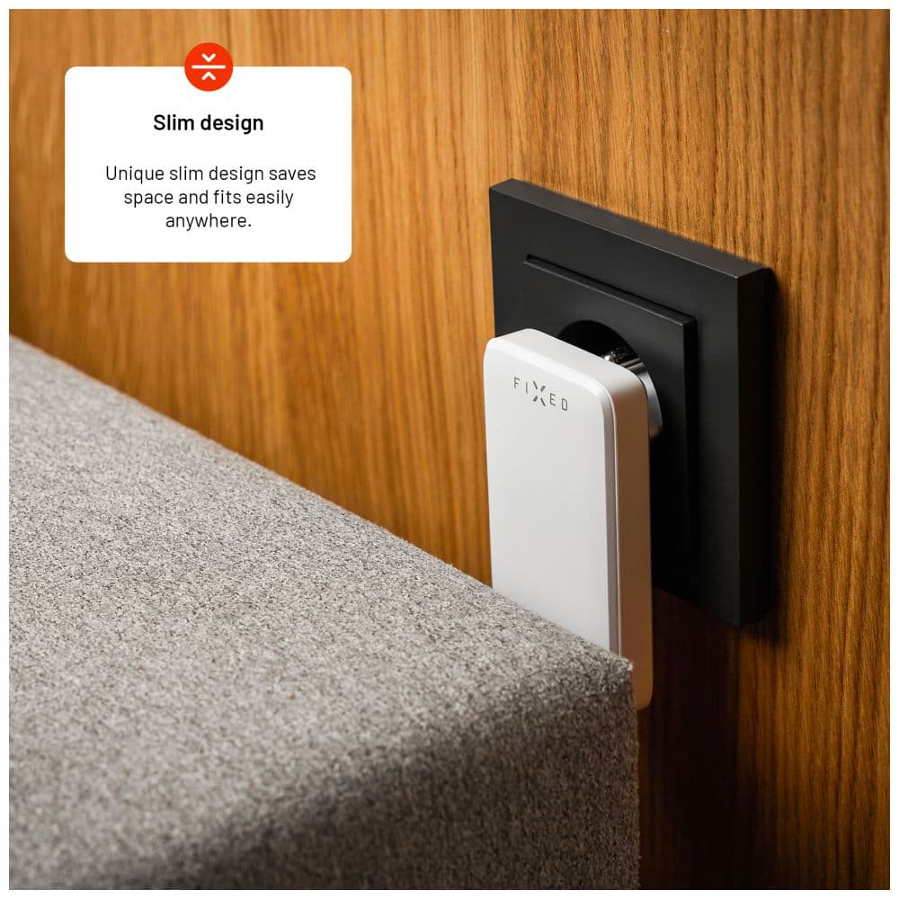 Adaptér GaN FIXED Slim s 2x USB-C výstupem a podporou PD, 45W, bílý - náhled 5