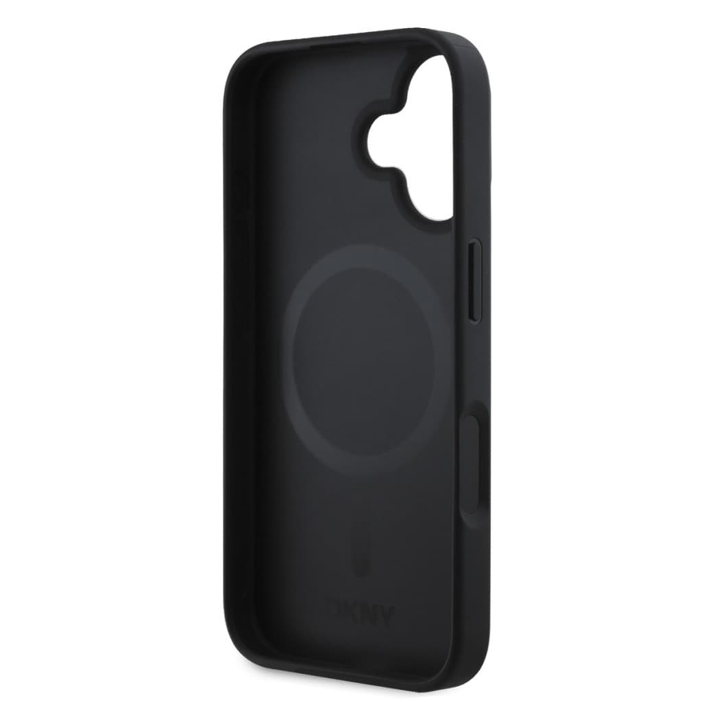 Zadní kryt DKNY PU Leather Repeat Pattern Bottom Stripe MagSafe pro iPhone 16 Plus Black - náhled 5