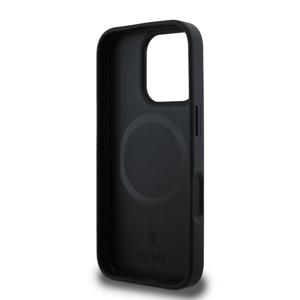 Zadní kryt DKNY PU Leather Repeat Pattern Bottom Stripe MagSafe pro iPhone 16 Pro Max Black - náhled 5