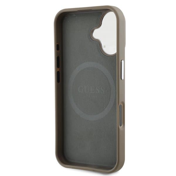 Zadní kryt Guess PU Grained Triangle Logo pro iPhone 16 Brown - náhled 5