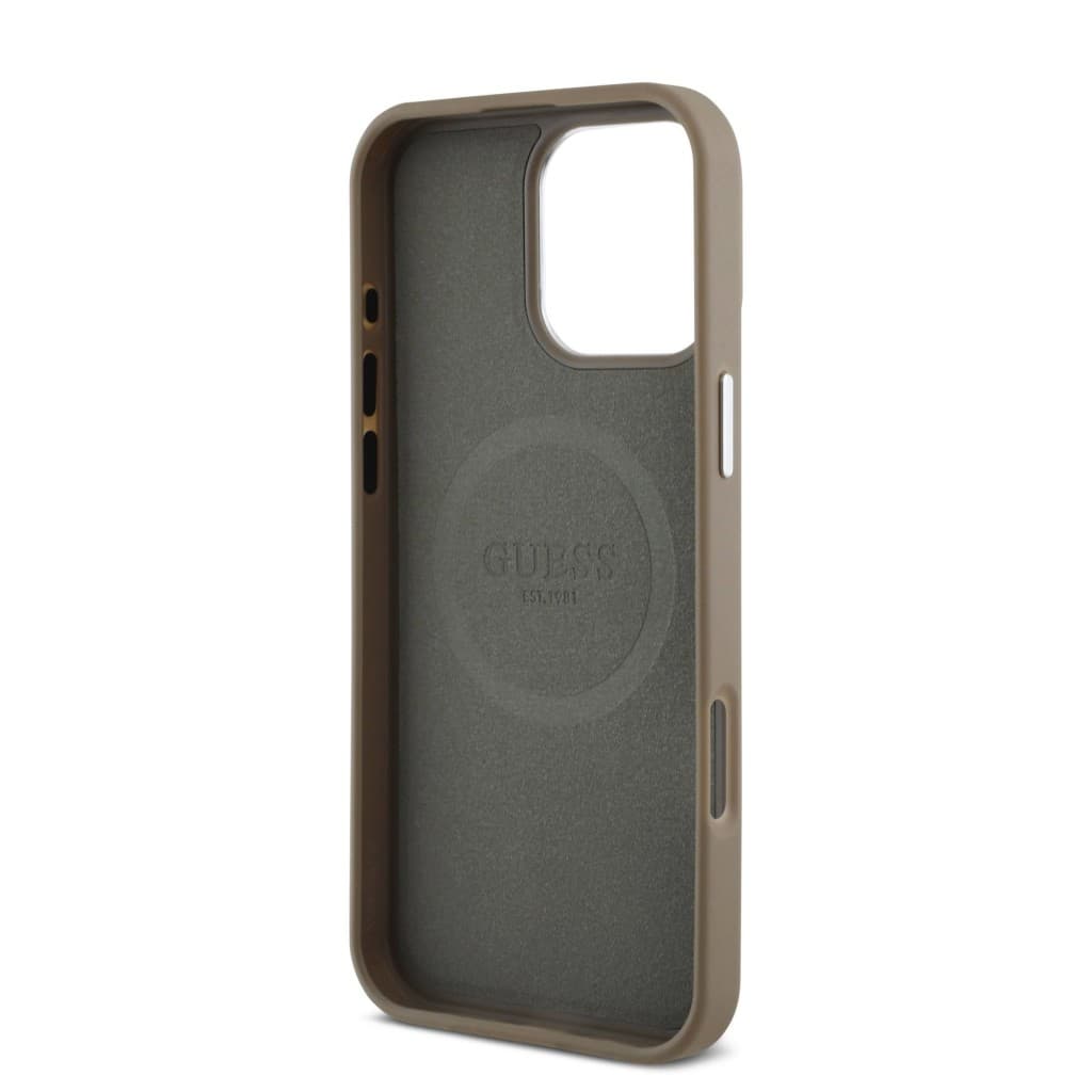 Zadní kryt Guess PU Grained Triangle Logo pro iPhone 16 Pro Max Brown - náhled 5