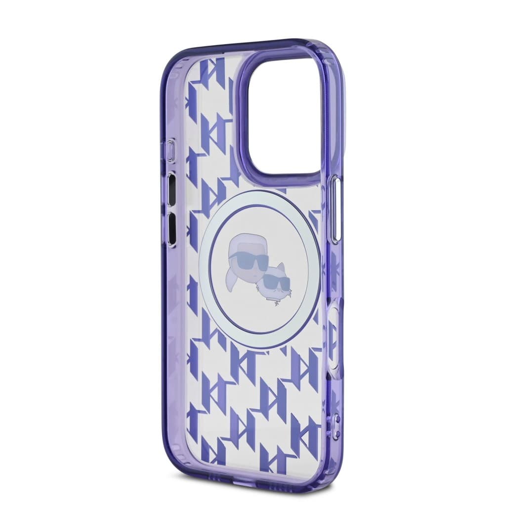 Zadní kryt Karl Lagerfeld IML Monogram K&amp;CH Heads MagSafe pro iPhone 16 Pro Purple - náhled 5