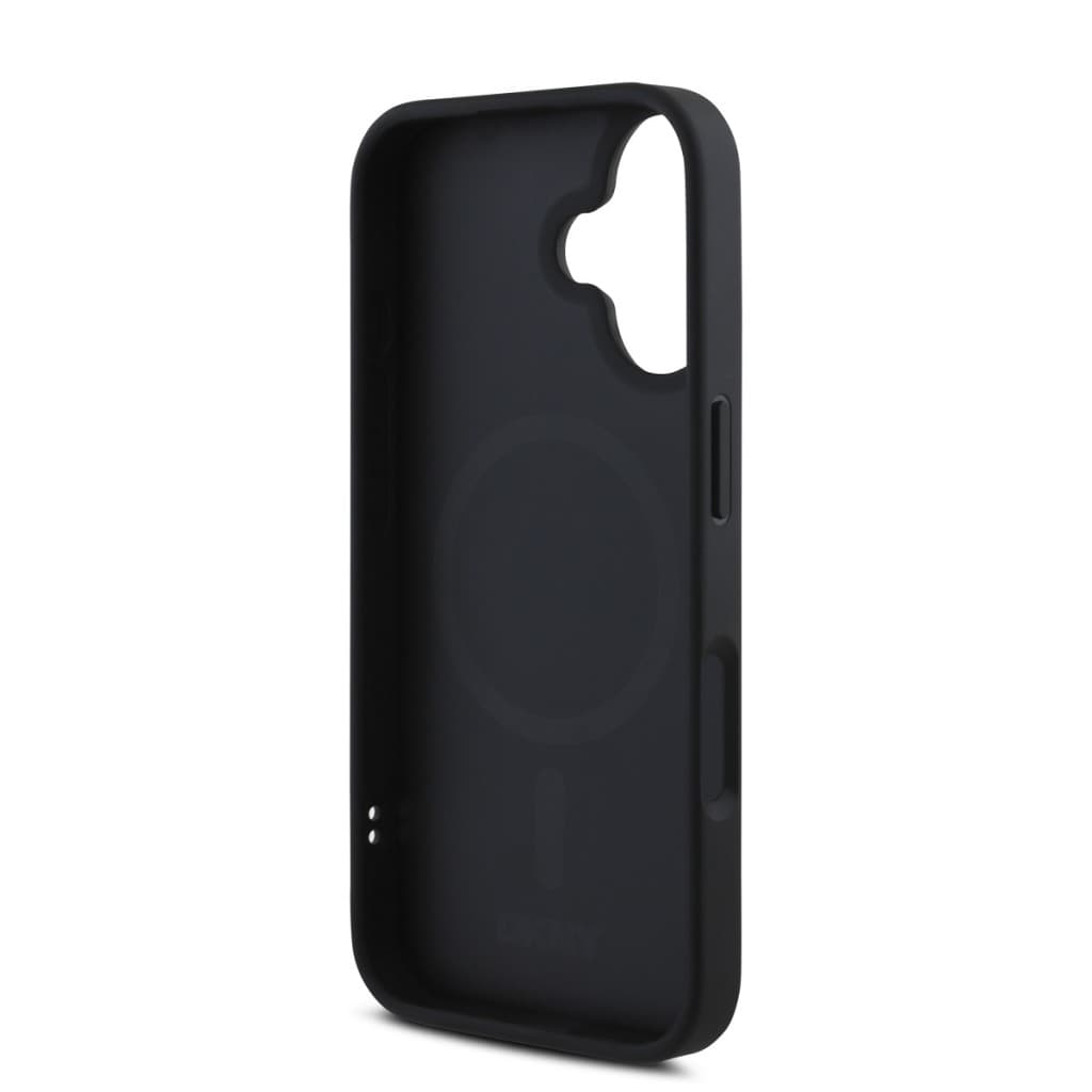 Zadní kryt DKNY PU Leather Silver Metal Logo Magsafe pro iPhone 16 Plus Black - náhled 5
