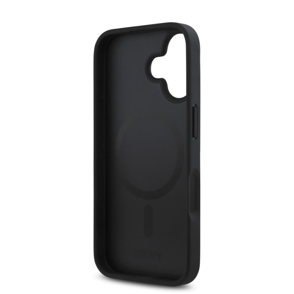 Zadní kryt DKNY PU Leather Repeat Pattern Stack Logo MagSafe pro iPhone 16 Black - náhled 5