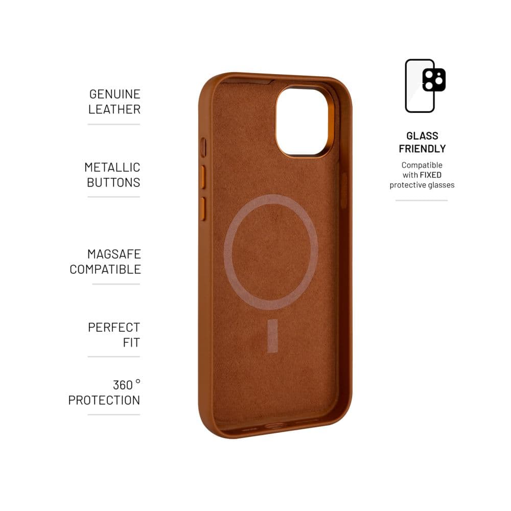 Kožený zadní kryt FIXED MagLeather s podporou MagSafe pro Samsung Galaxy S25, hnědý - náhled 5