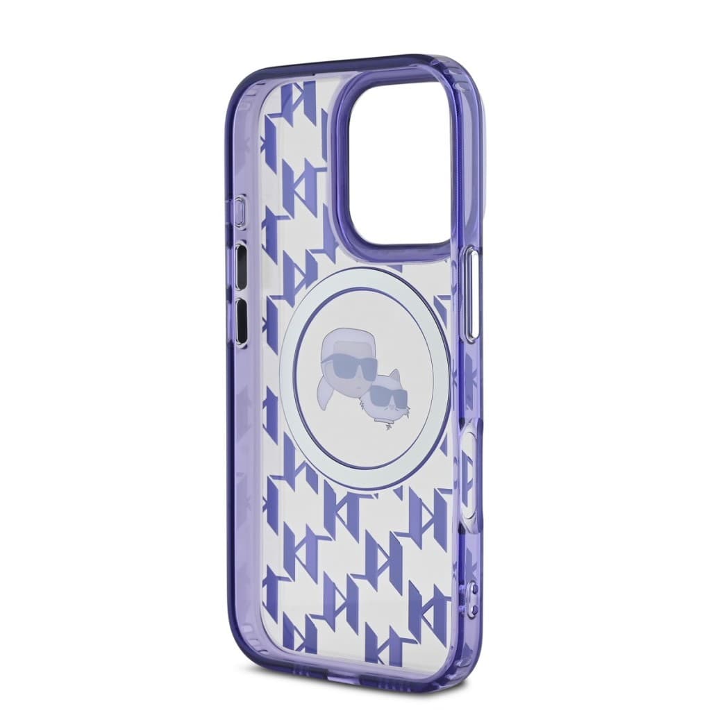 Zadní kryt Karl Lagerfeld IML Monogram K&amp;CH Heads MagSafe pro iPhone 16 Pro Max Purple - náhled 5