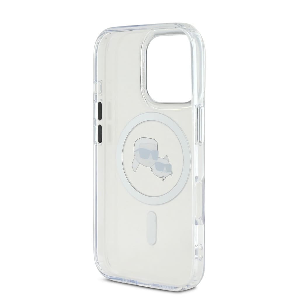 Zadní kryt Karl Lagerfeld IML K&amp;CH Heads Metal Frame MagSafe pro iPhone 16 Pro Max Transparent - náhled 5