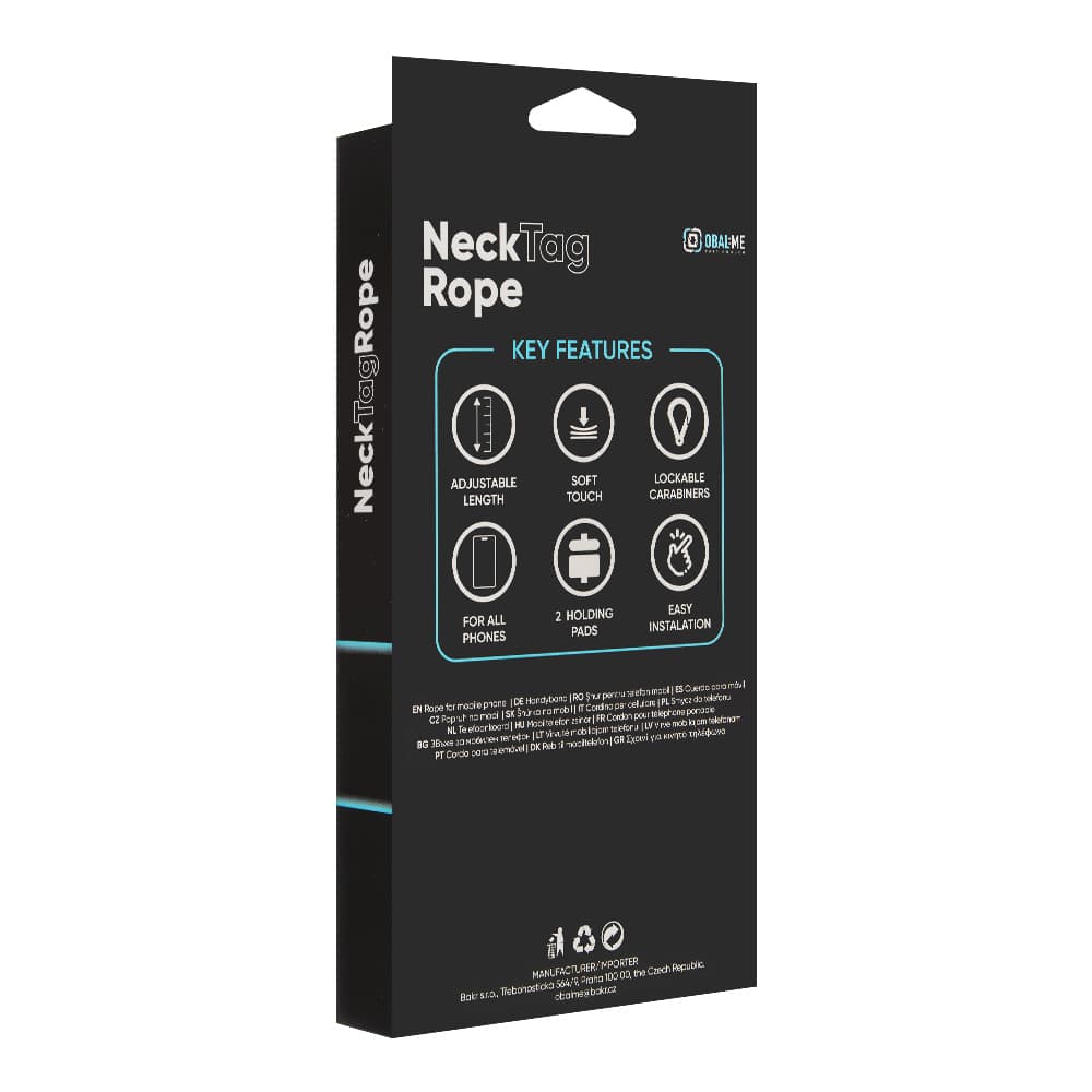 Popruh OBAL:ME NeckTag Ribbon na Telefon Black - náhled 5