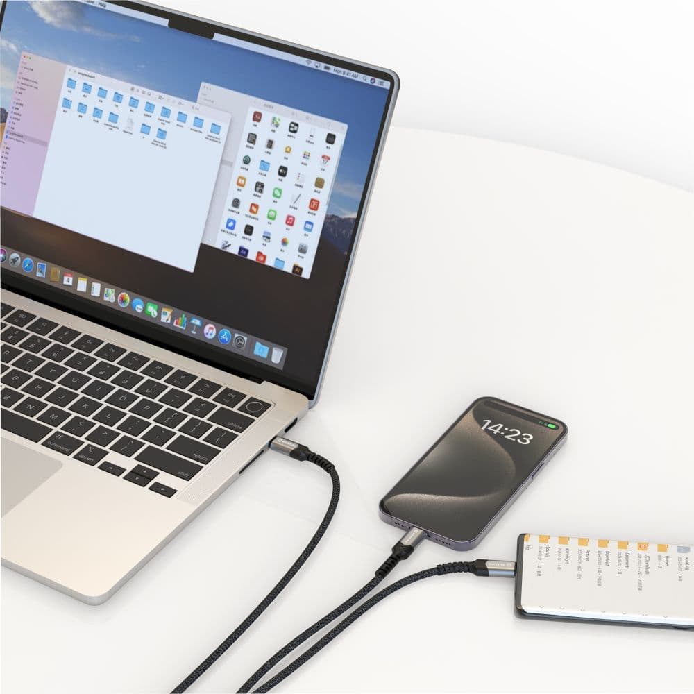 Nabíjecí kabel Swissten 2v1 100W USB-C - 2x USB-C 1,5 m černý - náhled 5
