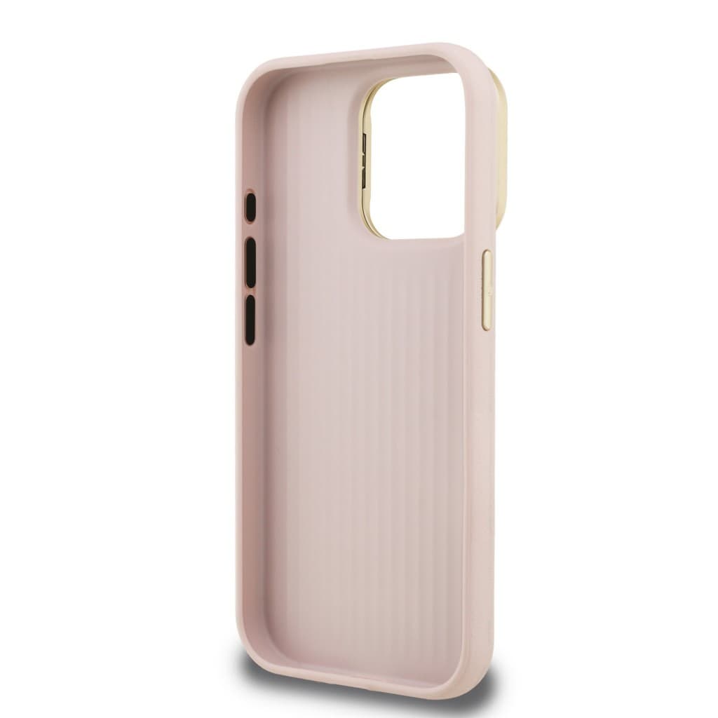 Zadní kryt Guess PU Grained 4G Logo Stand Camera Frame pro iPhone 15 Pro Pink - náhled 5