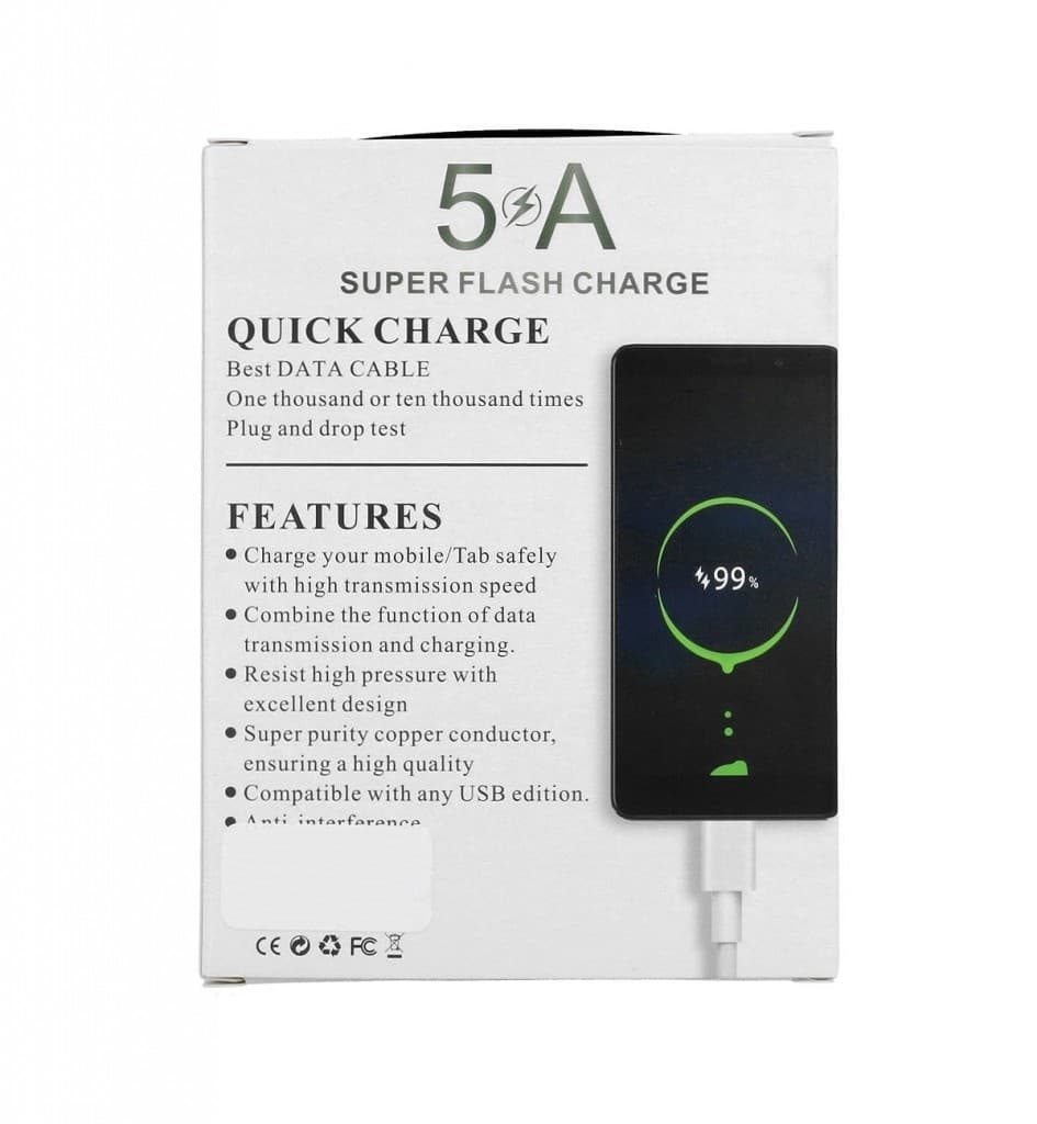 Datový kabel TopQ Super Flash Charge USB-C - USB-C 1 m bílý 5A 60159 - náhled 2