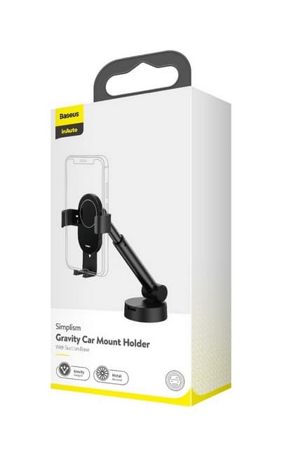 Držák na mobil do auta Baseus Simplism Gravity černý 61263 - náhled 5