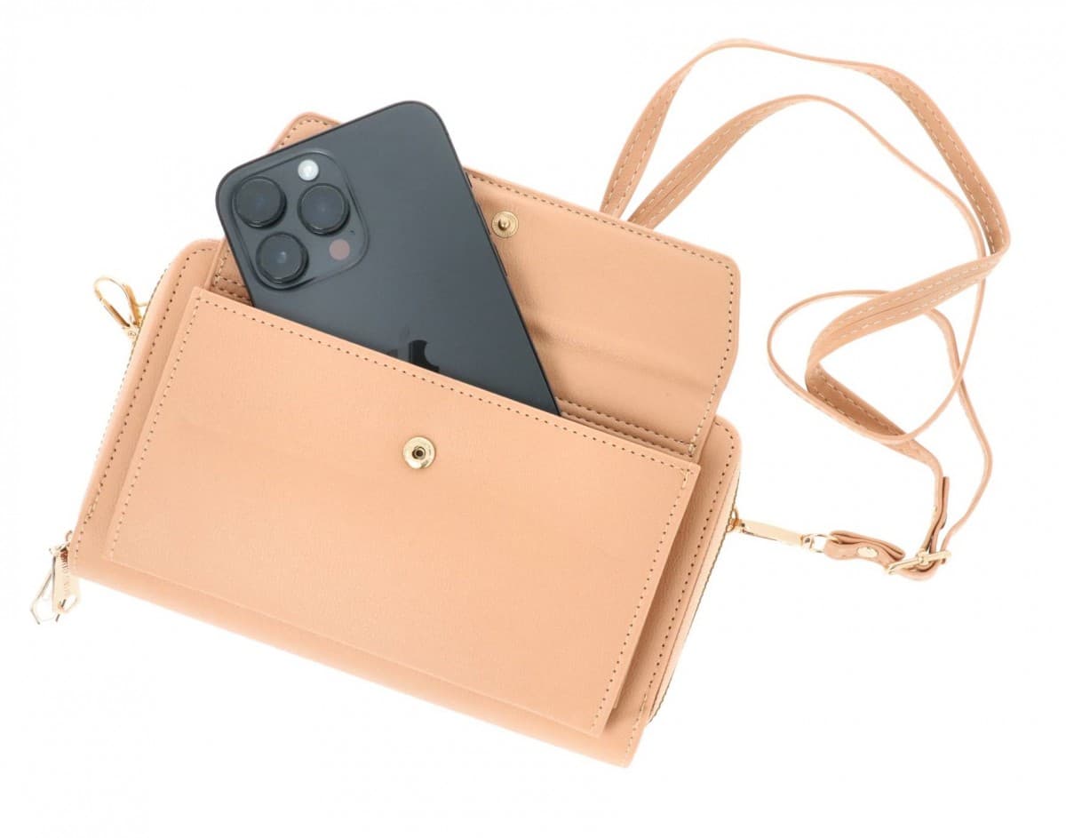Kabelka TopQ Elegance Touch na mobil s popruhem meruňková 129968 - náhled 3