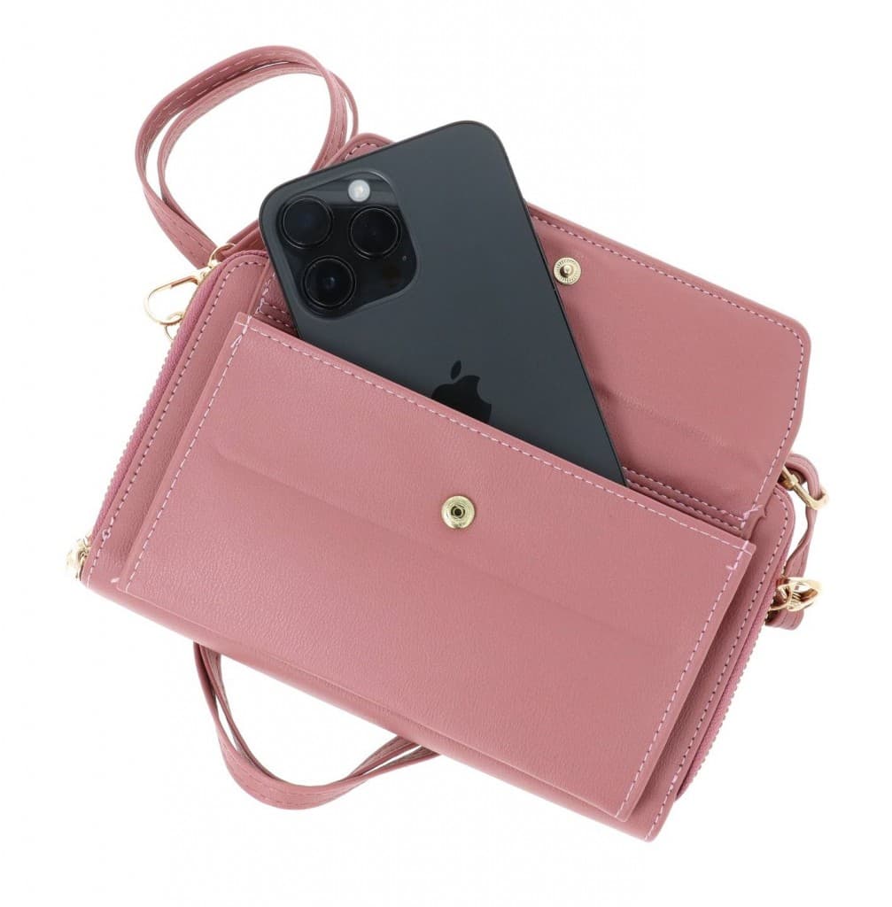 Kabelka TopQ Elegance Touch na mobil s popruhem starorůžová 129976 - náhled 3