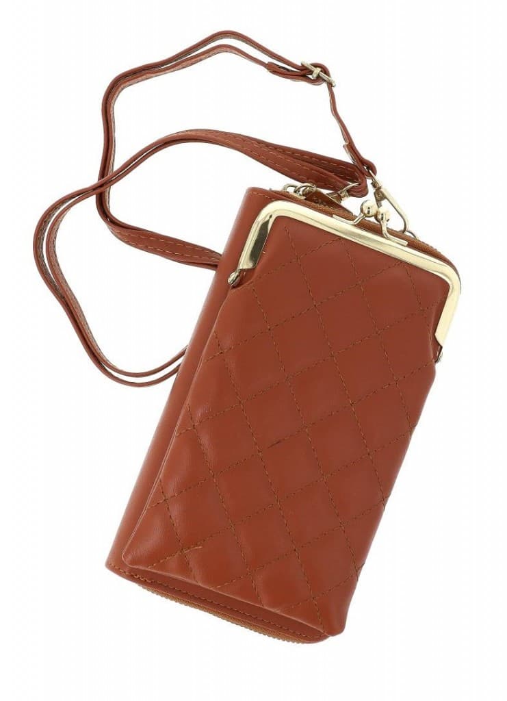 Kabelka TopQ Madley Classic na mobil s popruhem hnědá 129223 - náhled 2