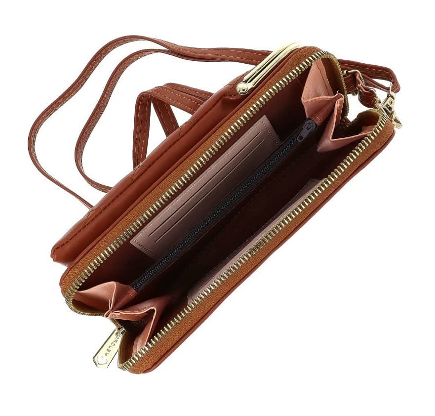 Kabelka TopQ Madley Classic na mobil s popruhem hnědá 129223 - náhled 4